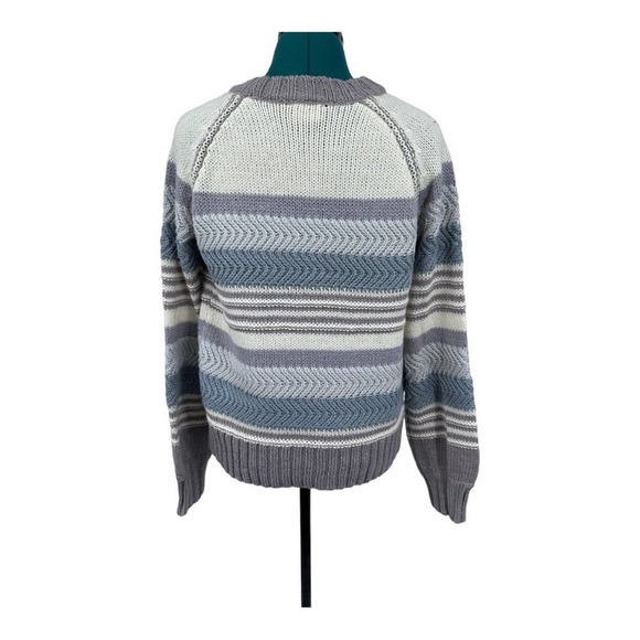 VICI oakwood striped wool blend crewneck raglan balloon knit sweater NWOT - Picture 3 of 8